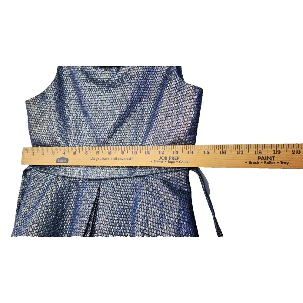 Rare Editions Girls Dress size 14 blue silver sparkly material unique stunning‎